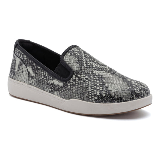 ABEO Footwear Encore Slip On Snake Print Leather