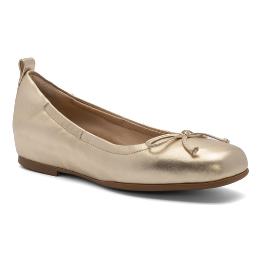 ABEO Footwear Cadence Bow Metatarsal Light Gold Leather