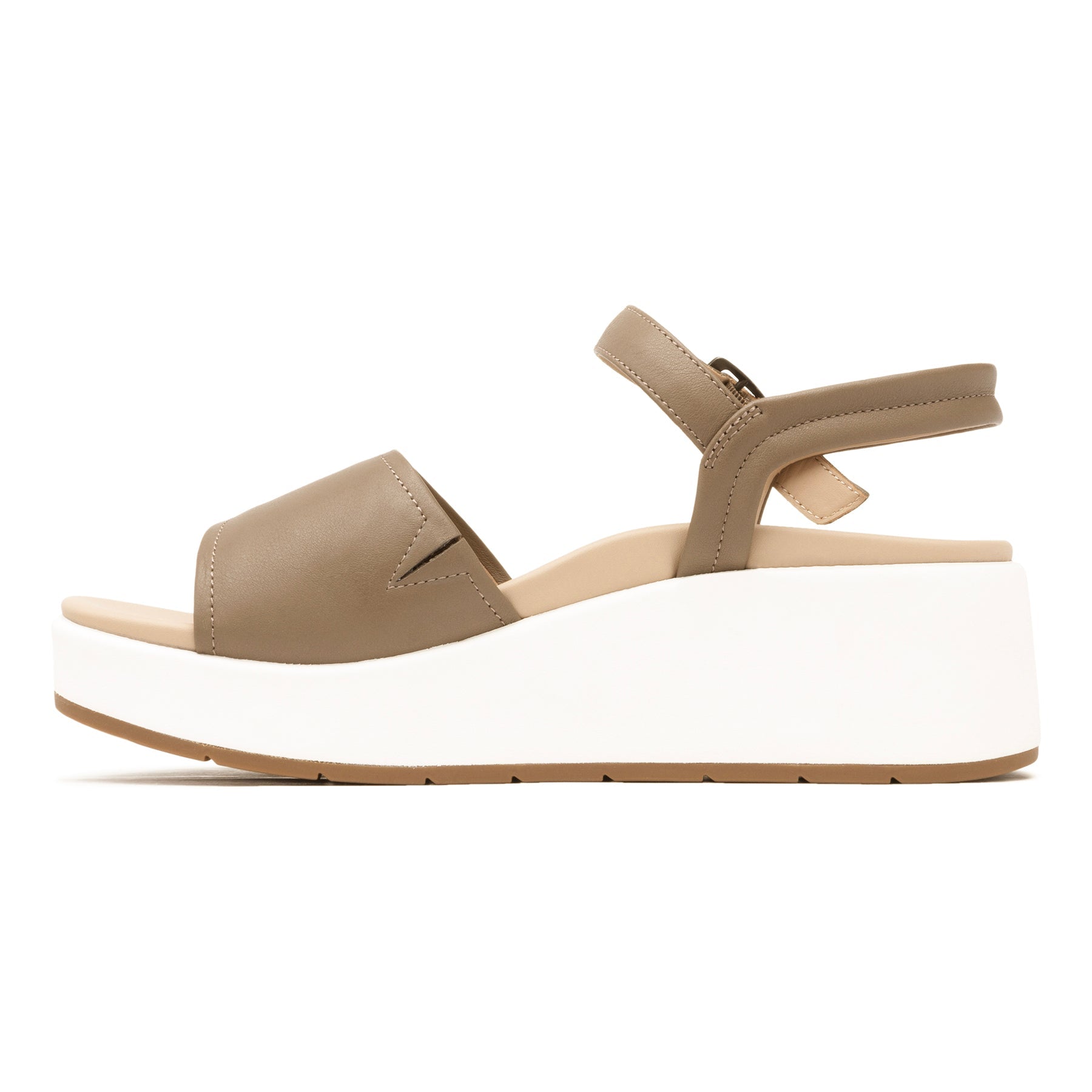 ABEO Footwear Solstice Buckle Sandal Metatarsal Fossil Leather