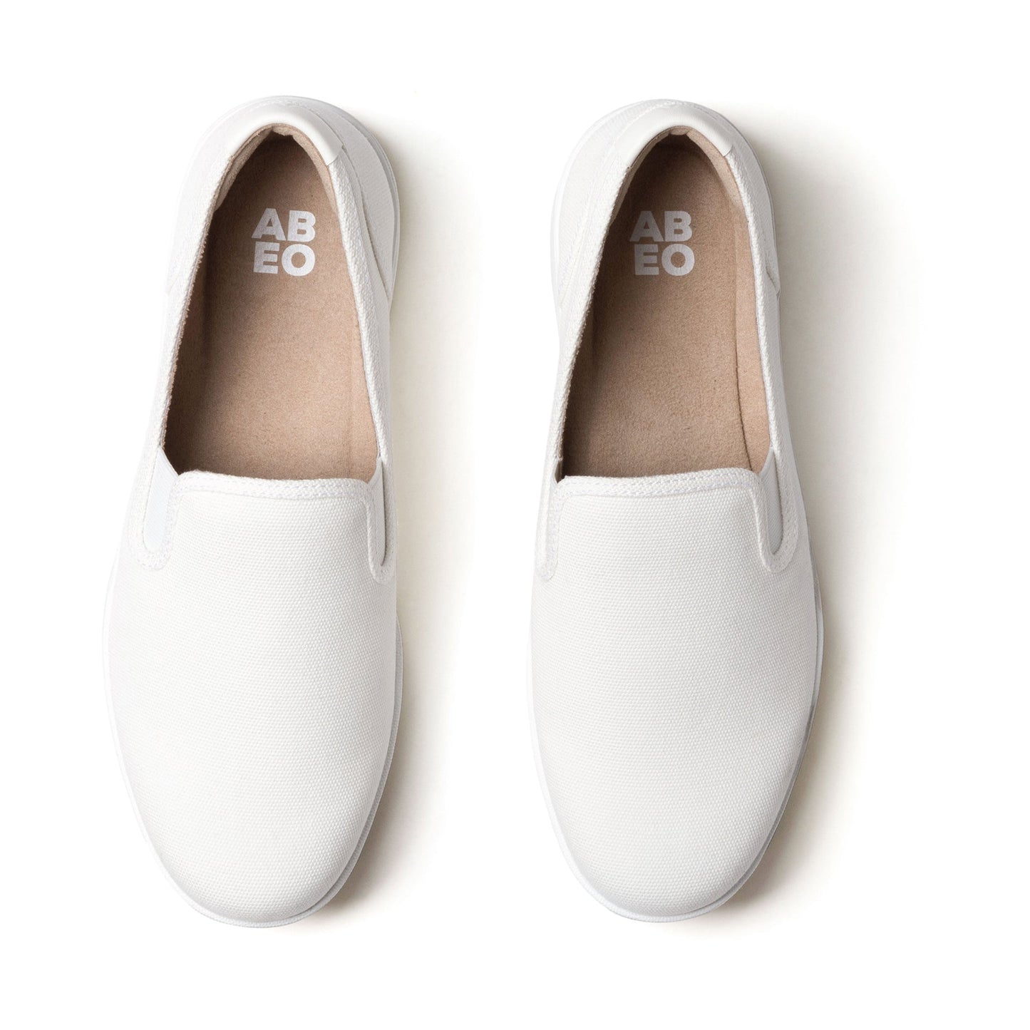 ABEO Footwear Encore Slip On Metatarsal White Canvas