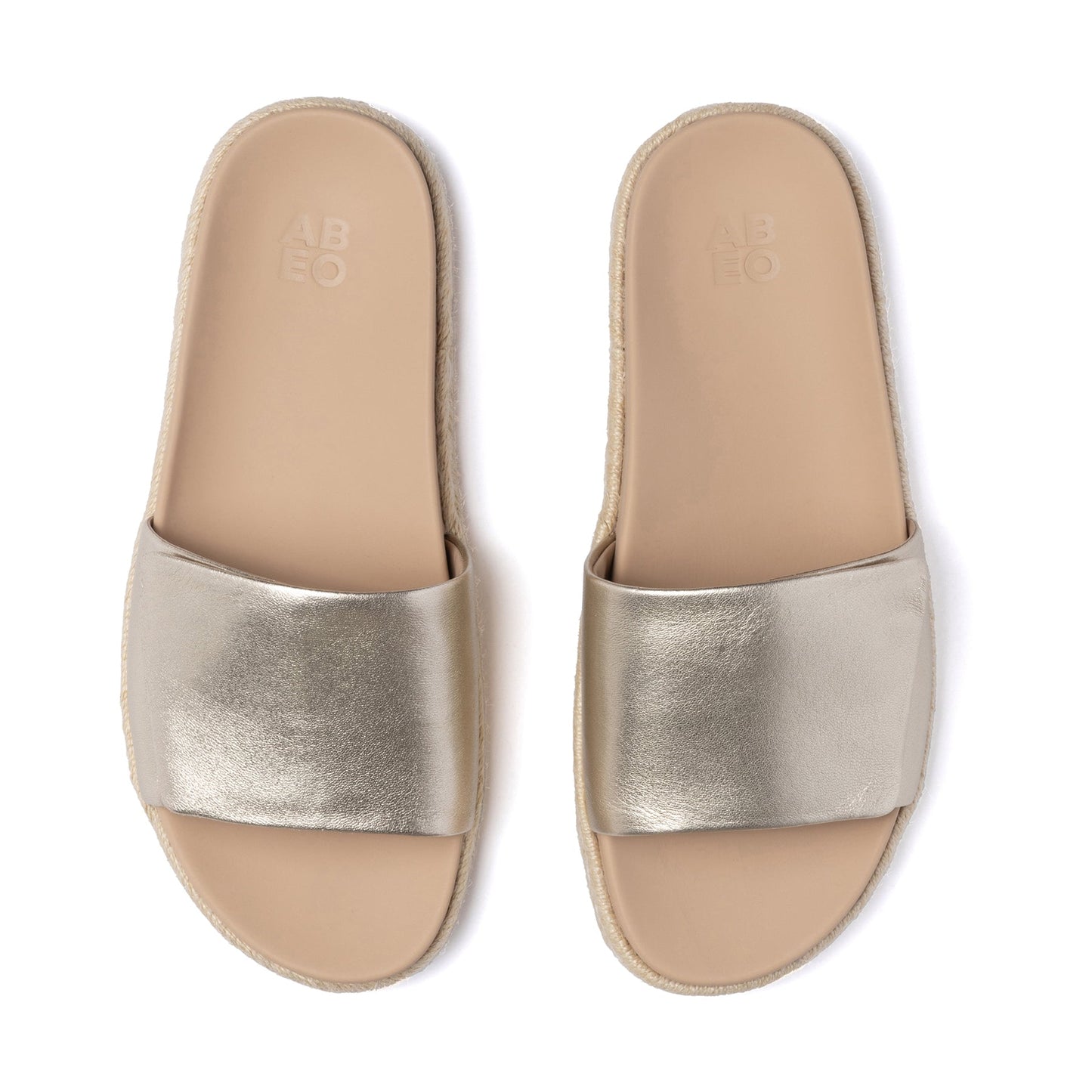 ABEO Footwear Isle Slide Metatarsal Light Gold Leather