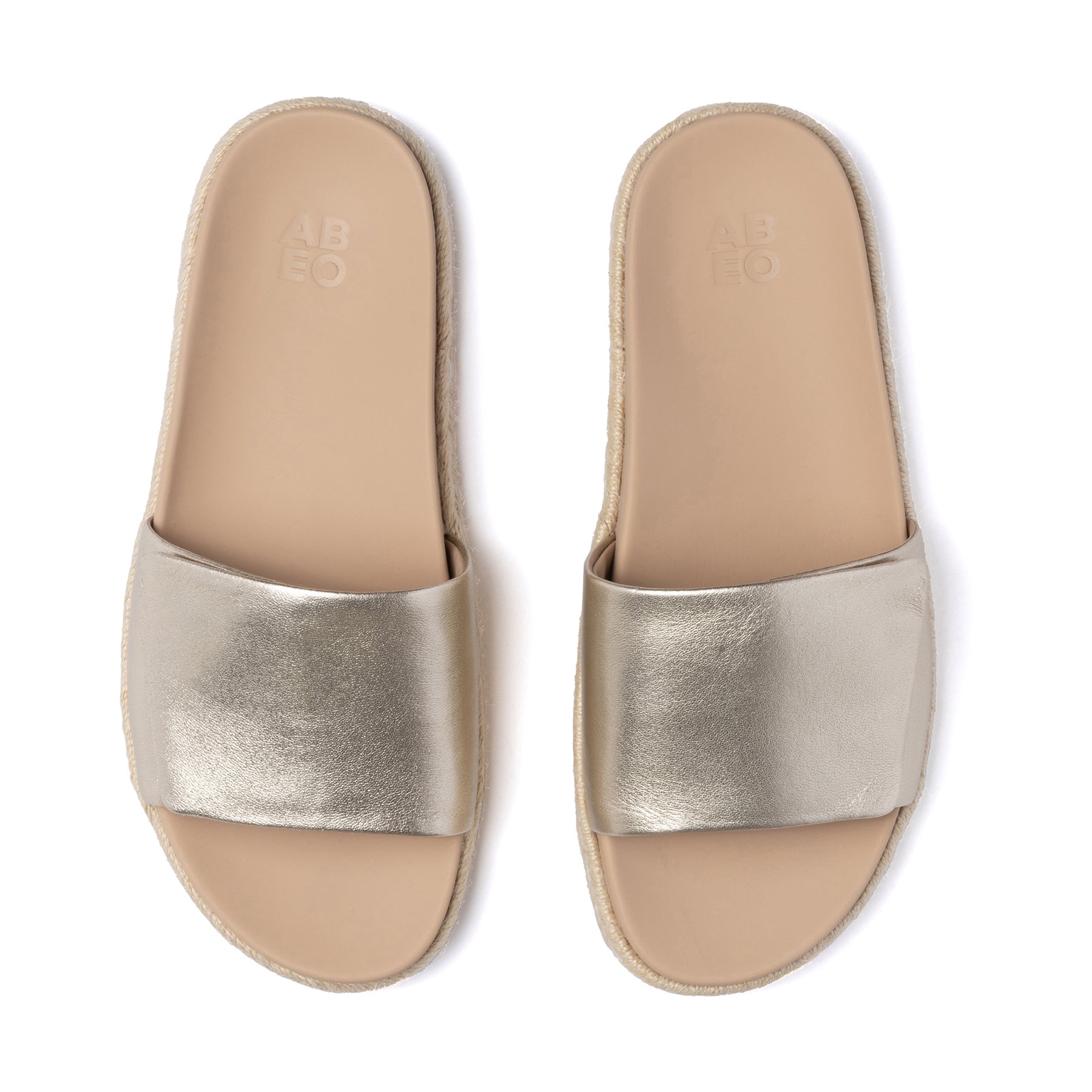 ABEO Footwear Isle Slide Metatarsal Light Gold Leather