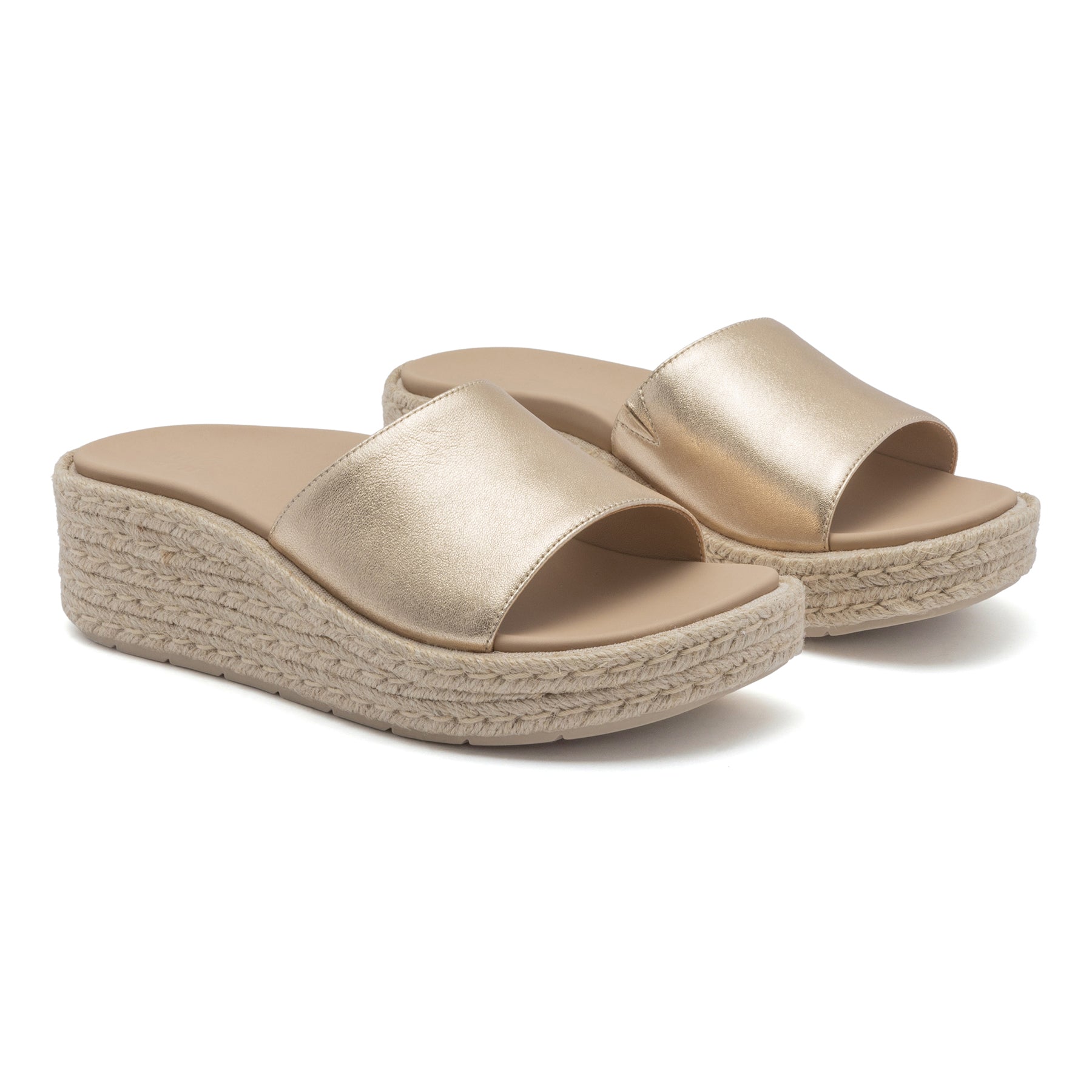 ABEO Footwear Solstice Slide Metatarsal Light Gold Leather