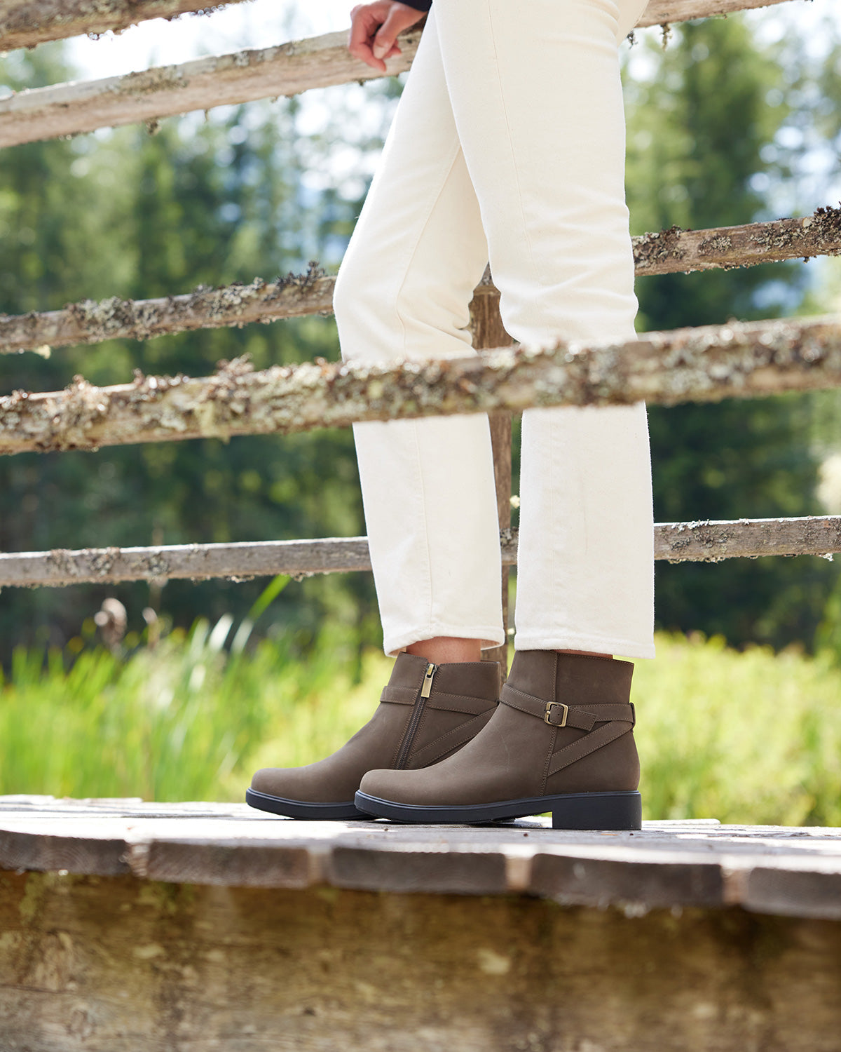 ABEO Footwear Compass Buckle Olive Nubuck