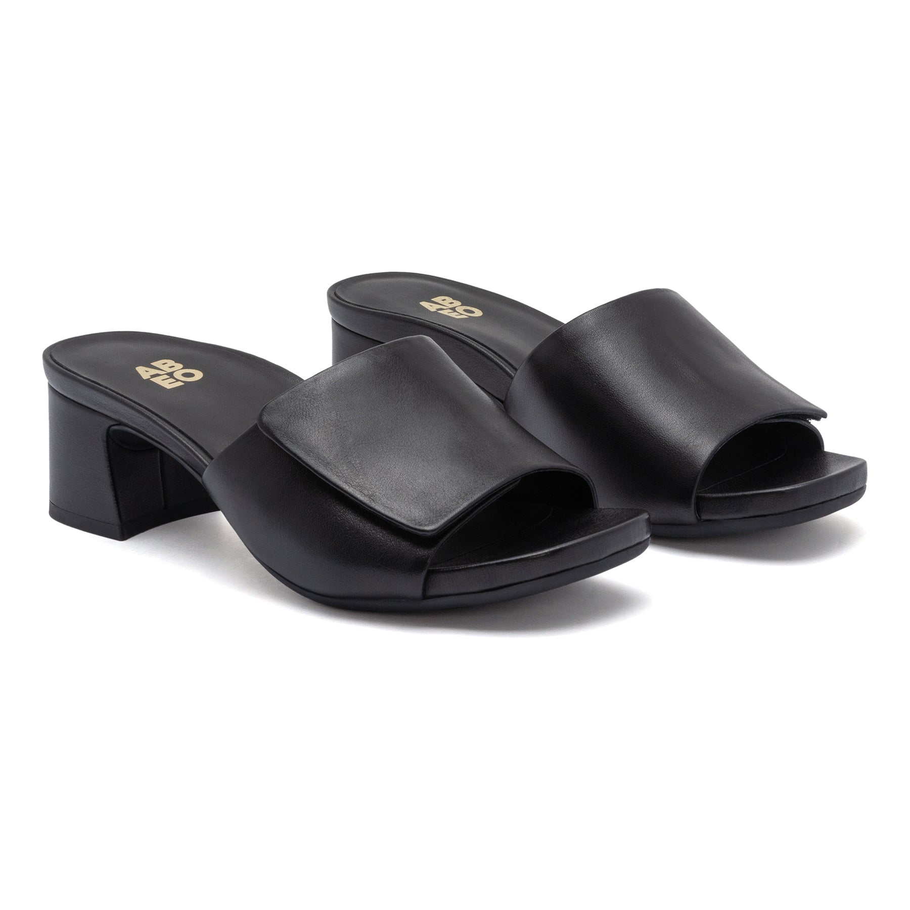 ABEO Footwear Avenue Slide Black Leather