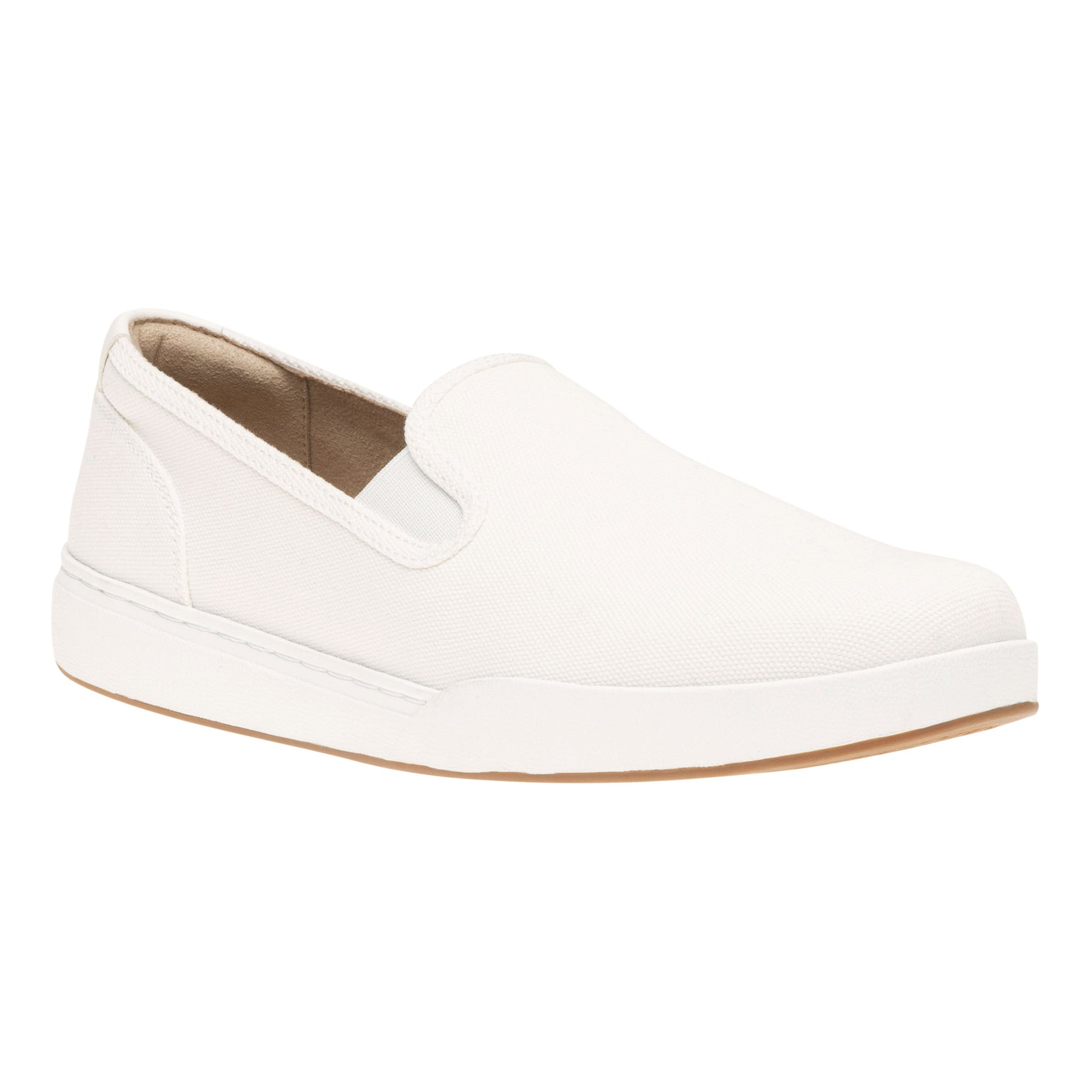 ABEO Footwear Encore Slip On White Canvas