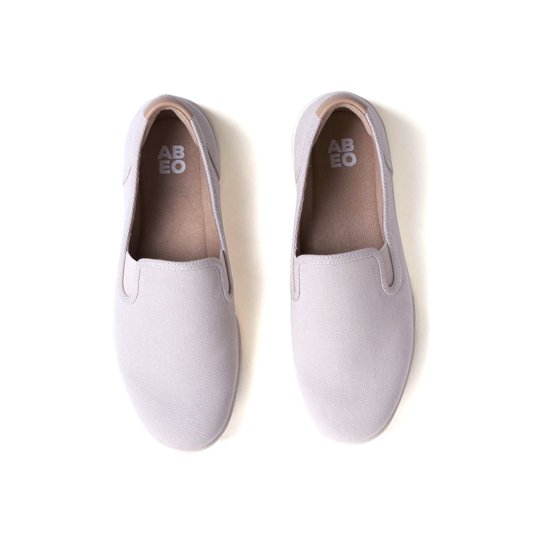 ABEO Footwear Encore Slip On Taupe Khaki Canvas