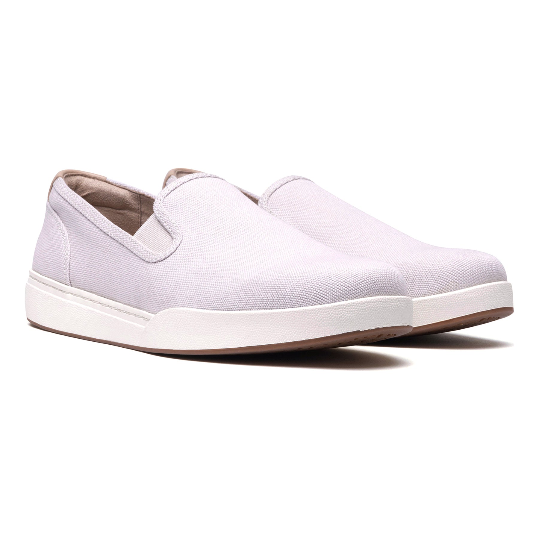 ABEO Footwear Encore Slip On Taupe Khaki Canvas