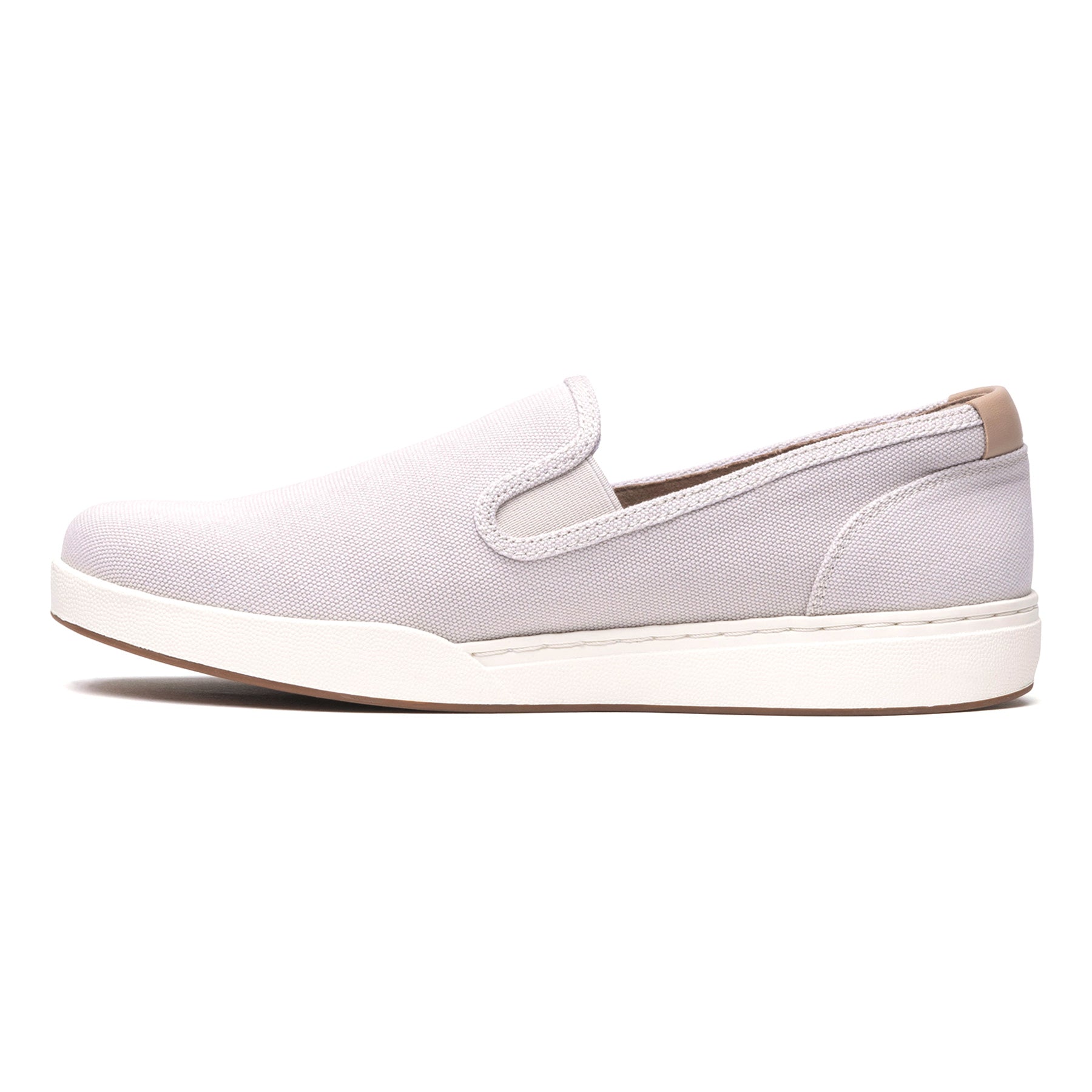 ABEO Footwear Encore Slip On Taupe Khaki Canvas