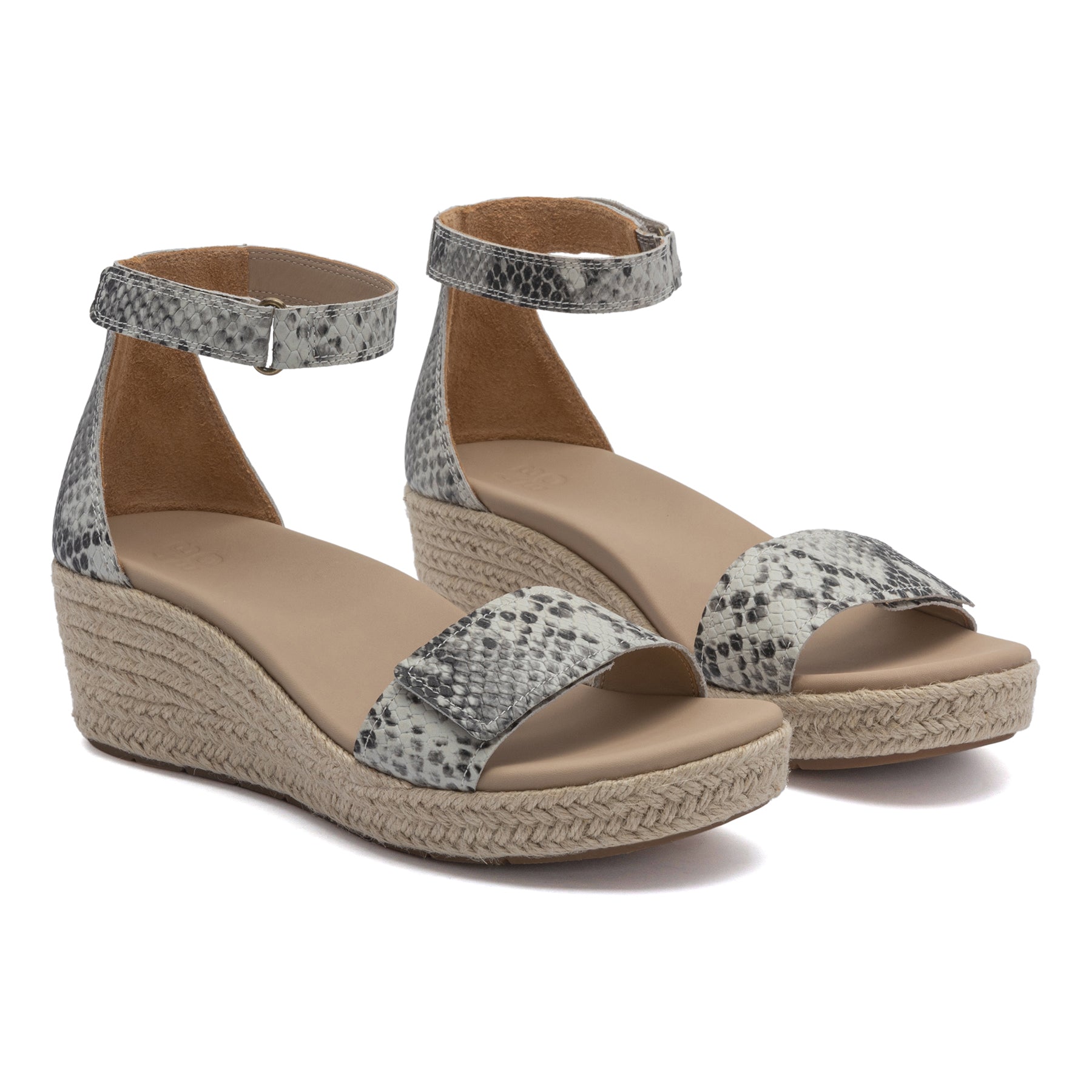ABEO Footwear Riviera Ankle Sandal Metatarsal Snake Print Leather