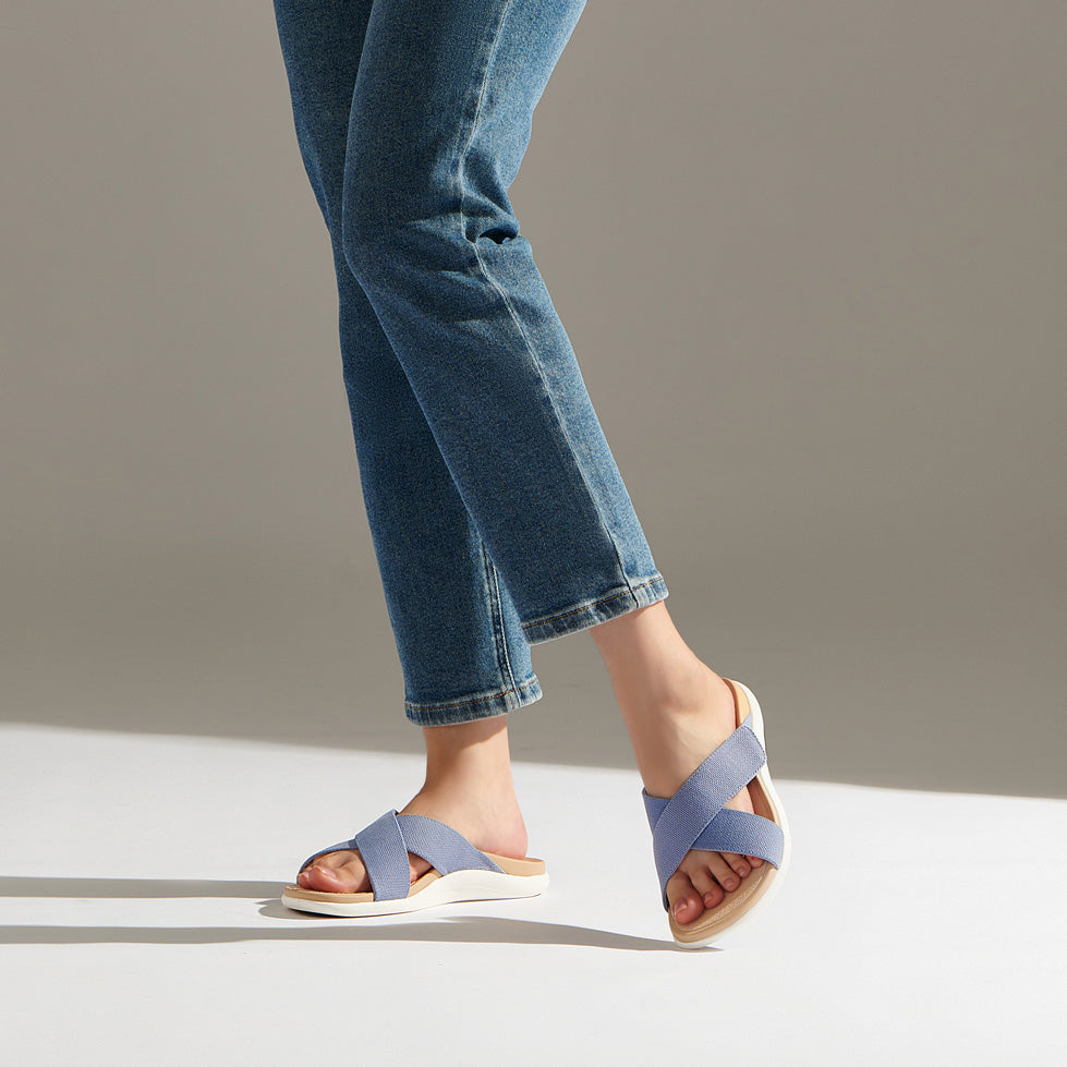 ABEO Footwear Laguna Slide Metatarsal Light Denim Canvas