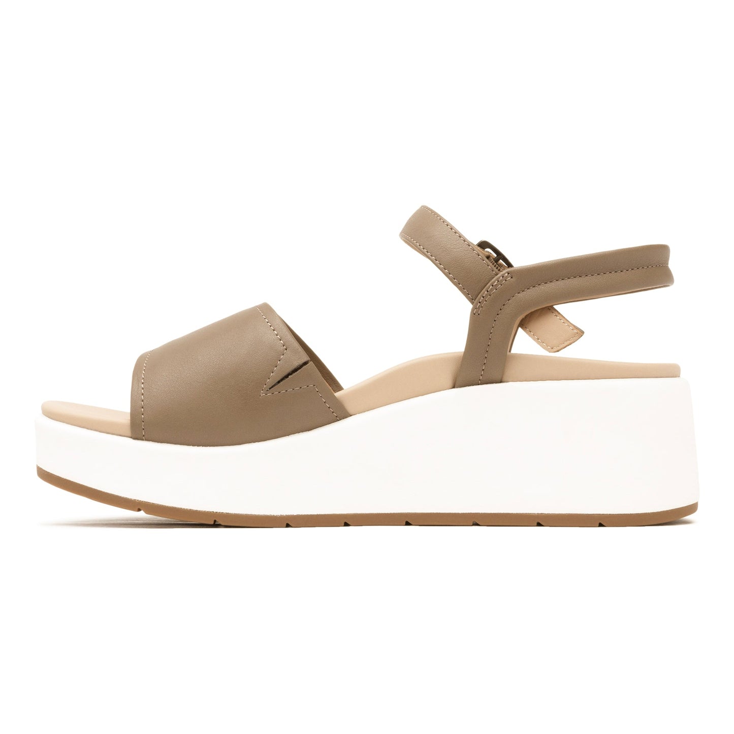 ABEO Footwear Solstice Buckle Sandal Fossil Leather
