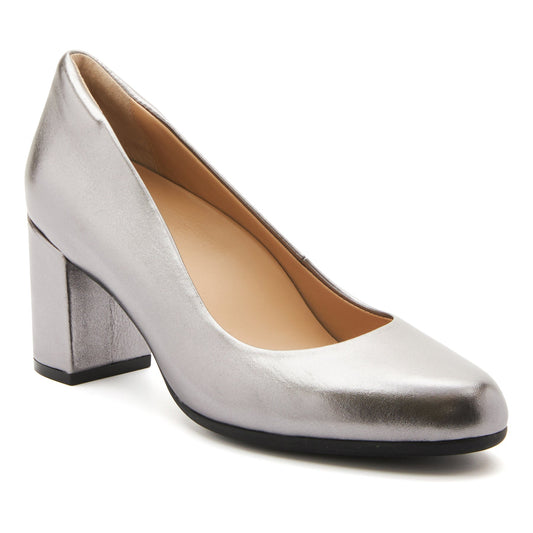 ABEO Footwear Tempo Pump Silver Metallic Leather