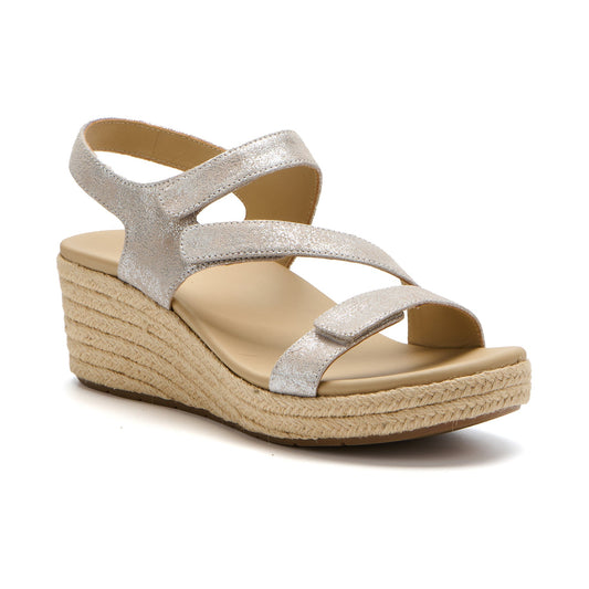 ABEO Footwear Riviera Adjustable Sandal Taupe Metallic