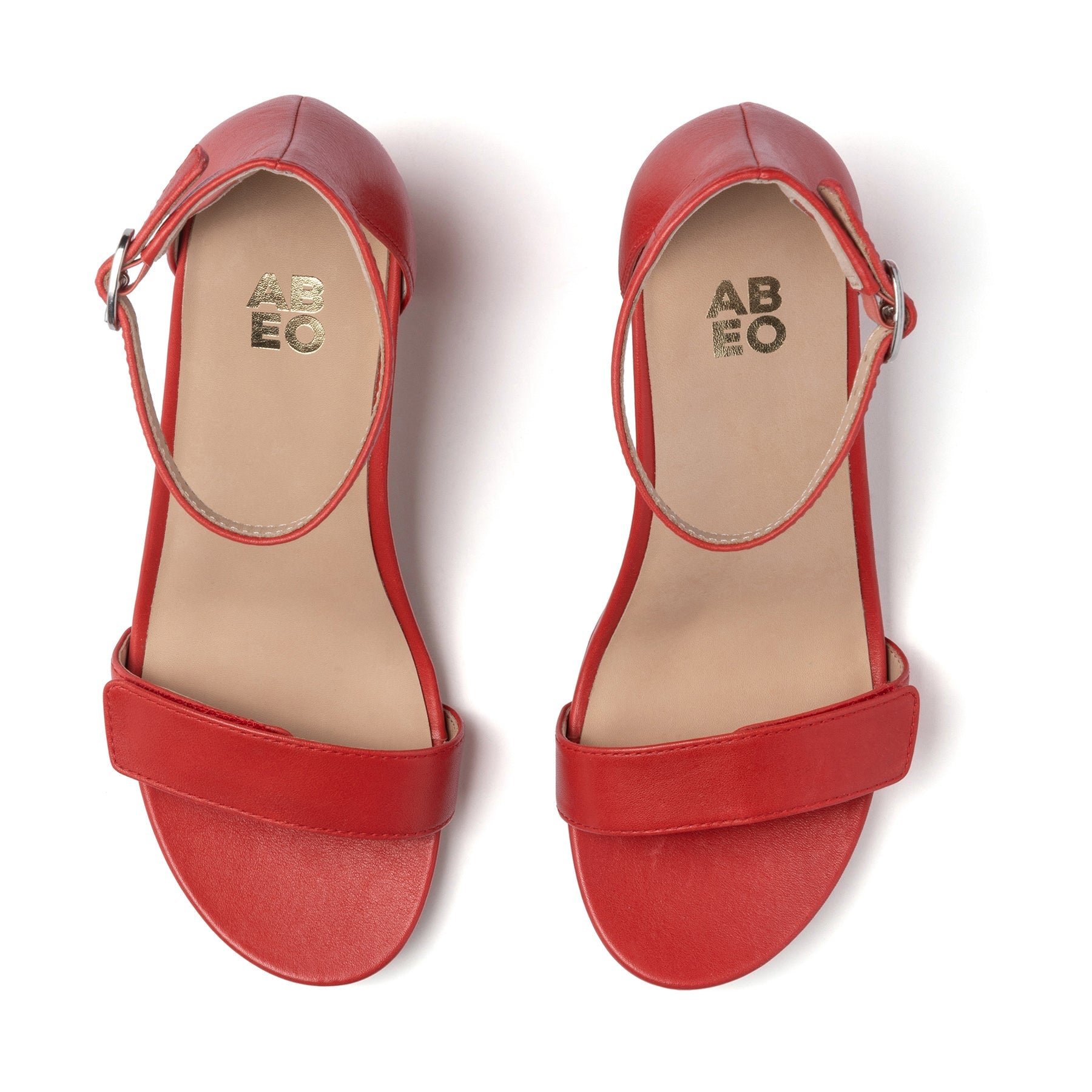 ABEO Footwear Tempo Strap Red Leather