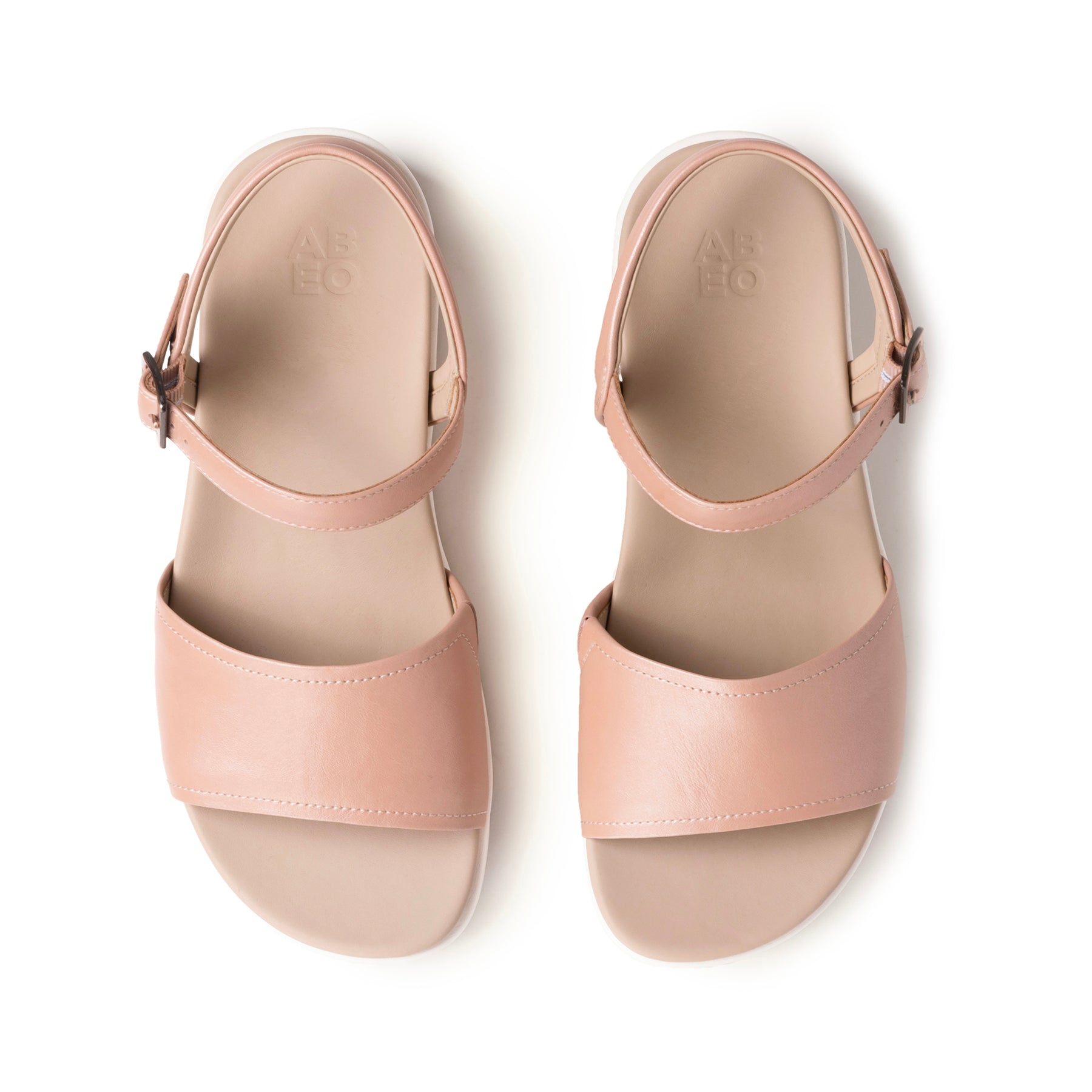 ABEO Footwear Solstice Buckle Sandal Rose Gold Leather