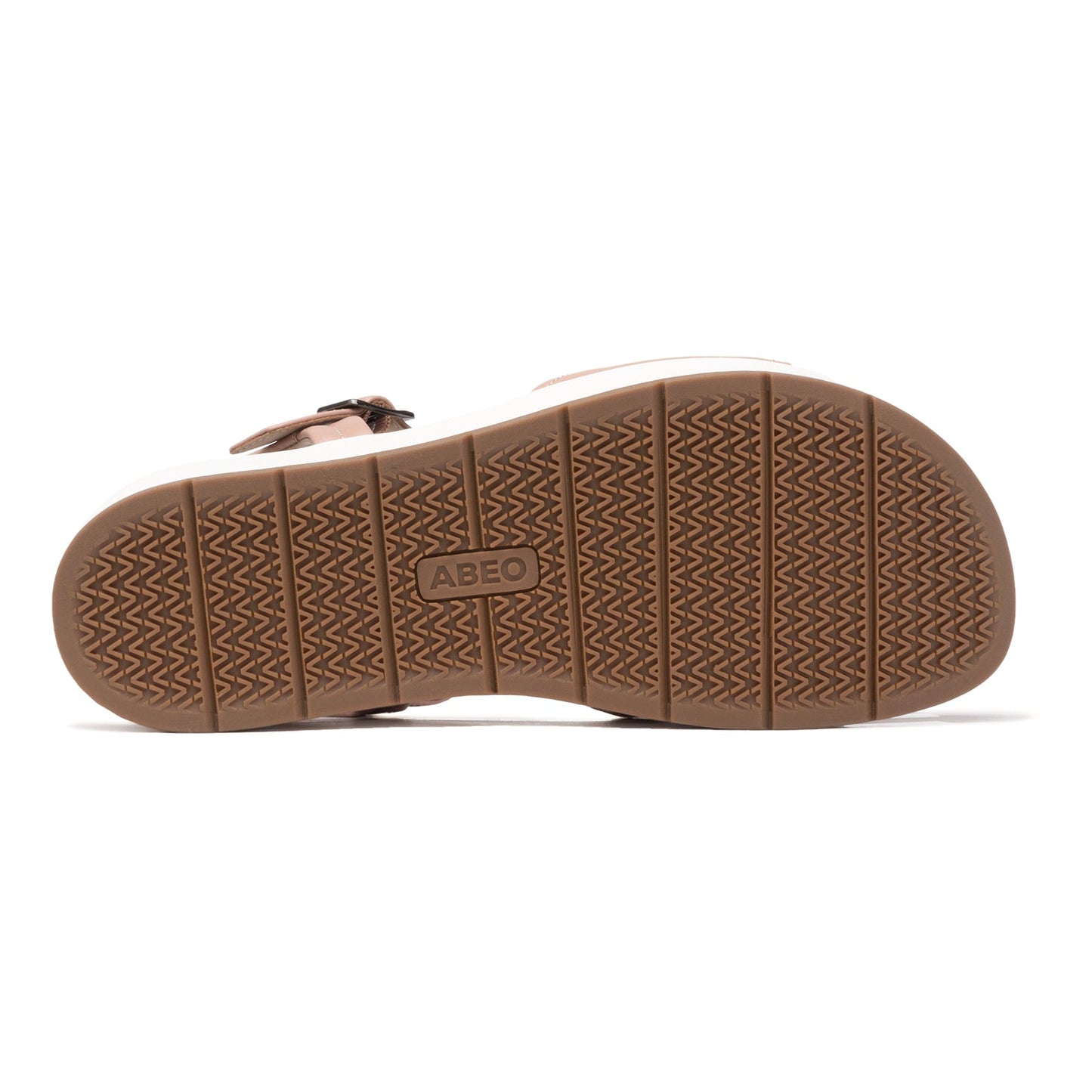 ABEO Footwear Solstice Buckle Sandal Rose Gold Leather
