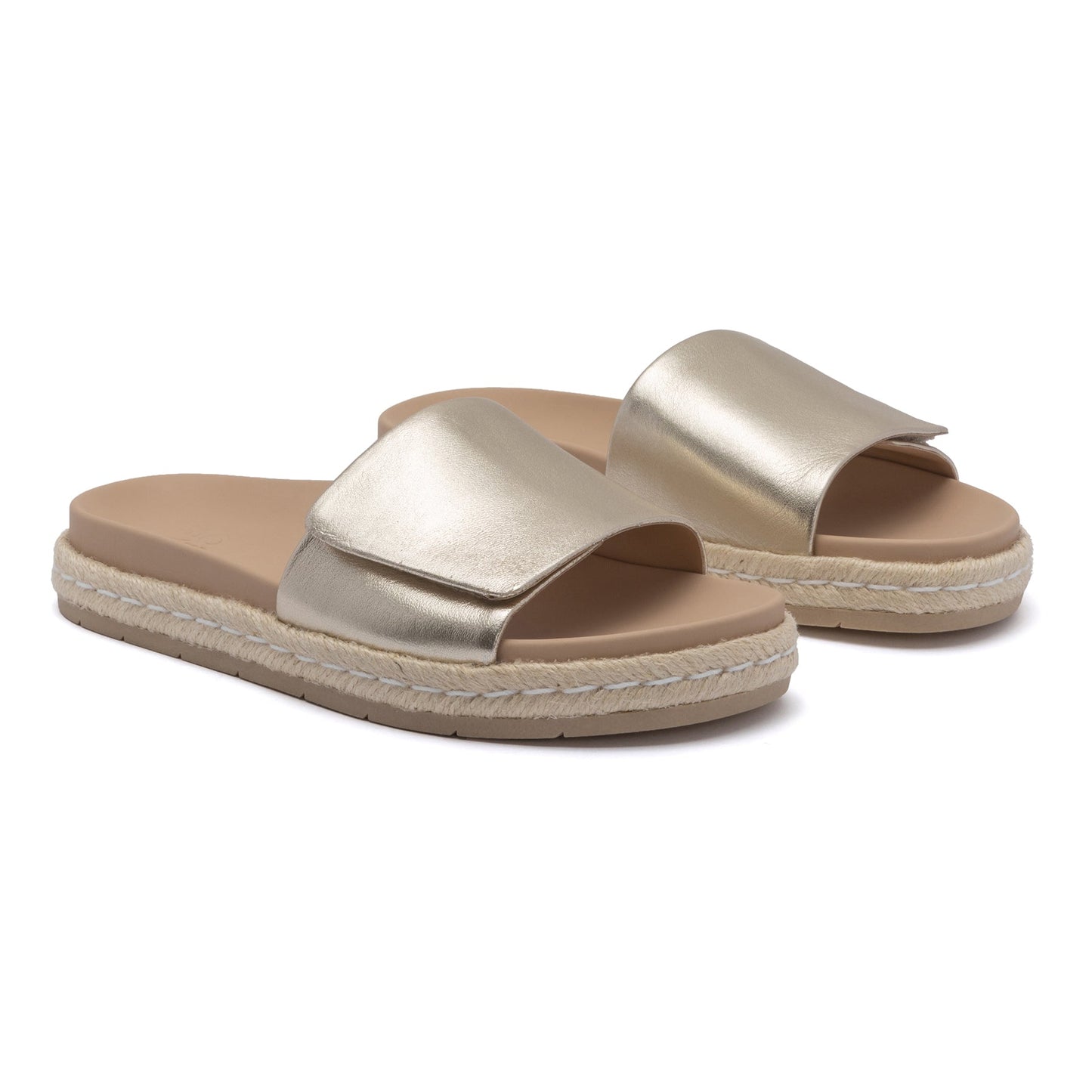 ABEO Footwear Isle Slide Light Gold Leather