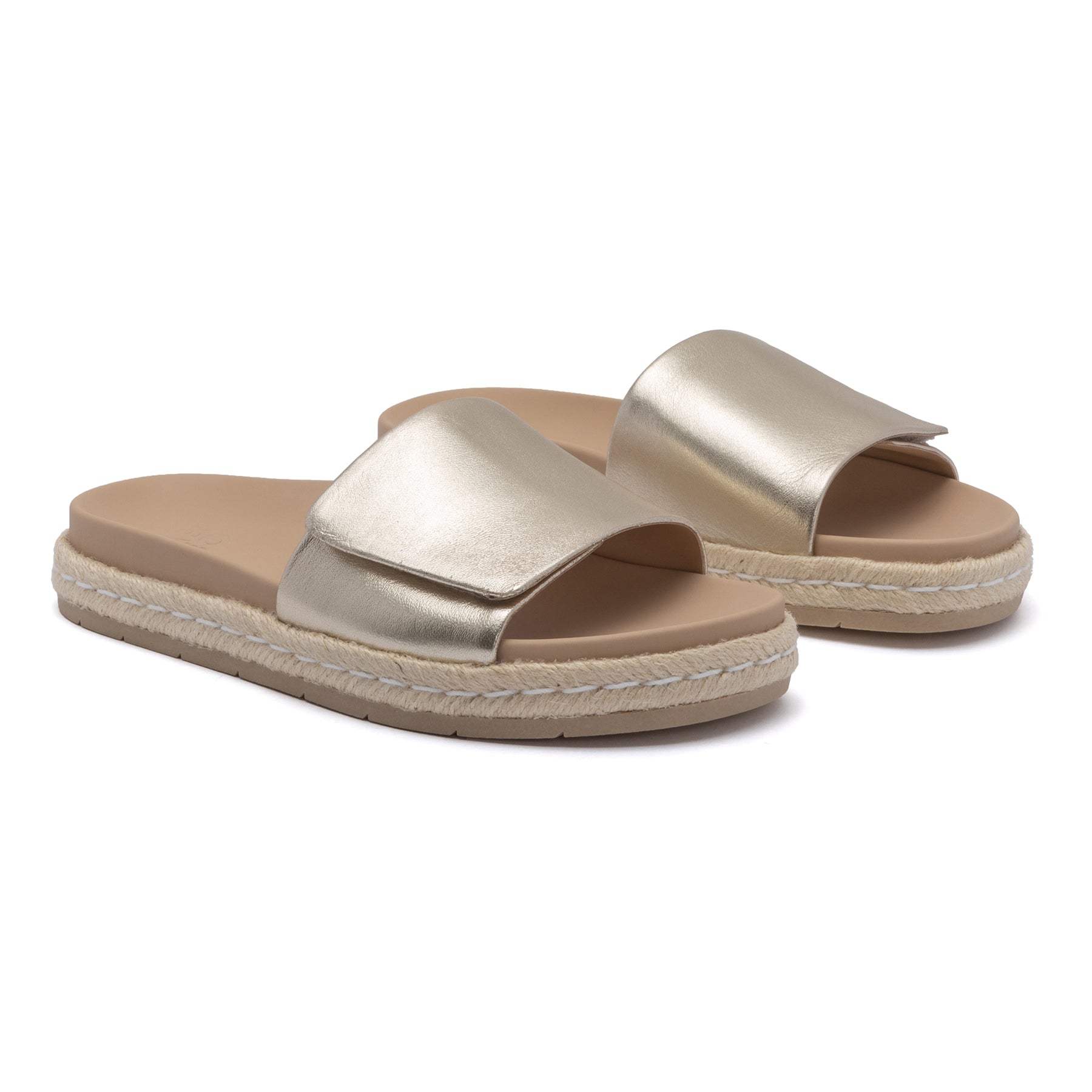 ABEO Footwear Isle Slide Light Gold Leather
