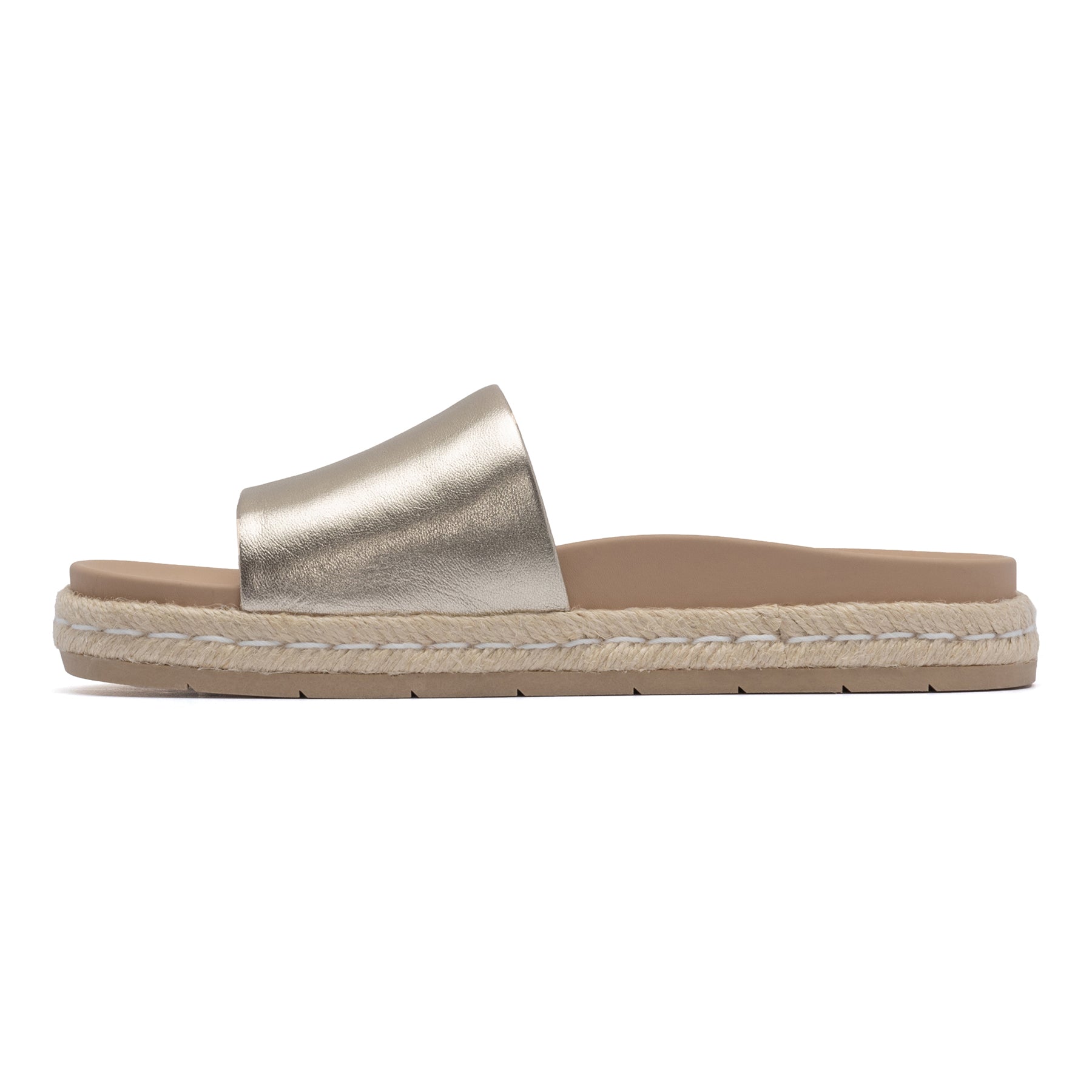 ABEO Footwear Isle Slide Light Gold Leather