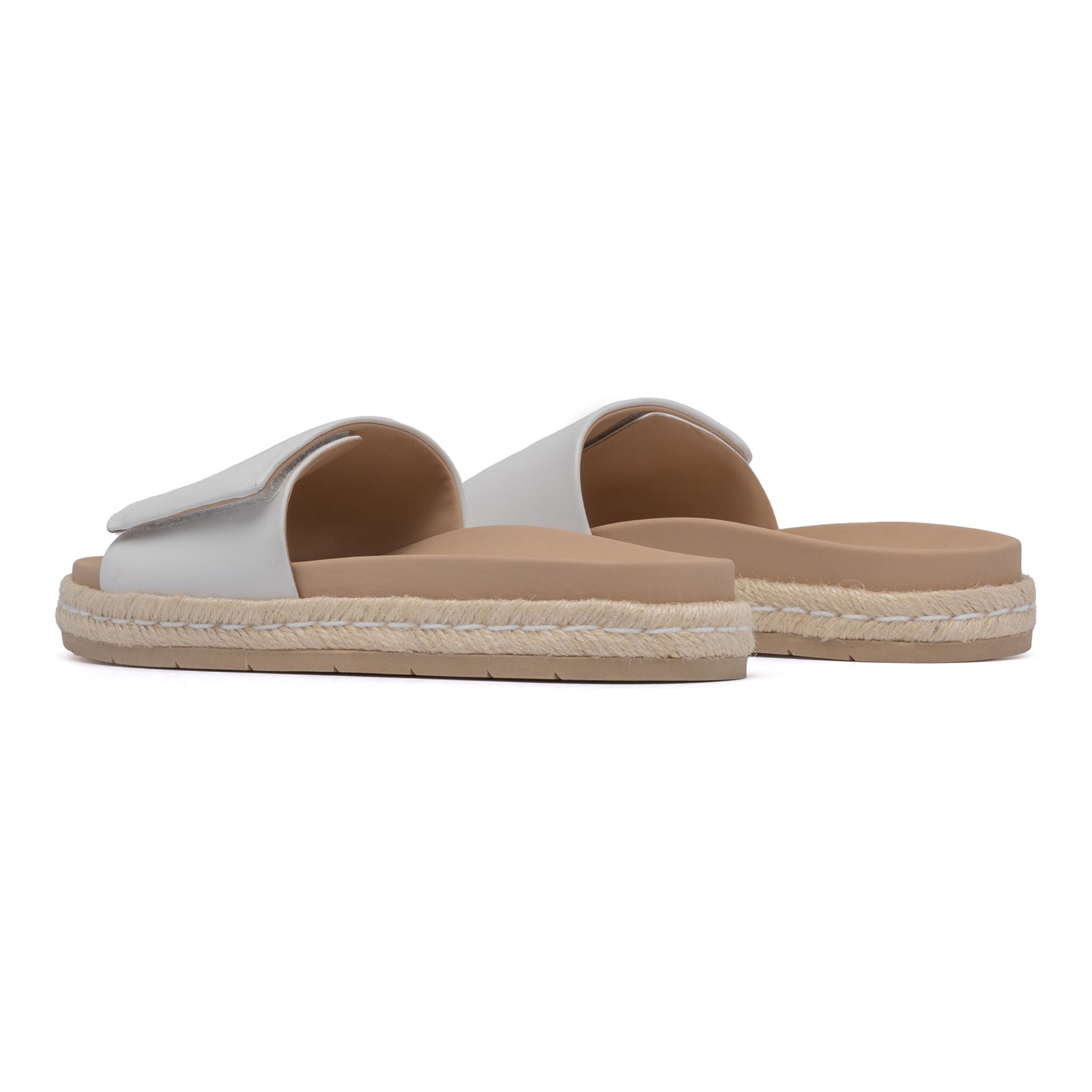 ABEO Footwear Isle Slide White Leather