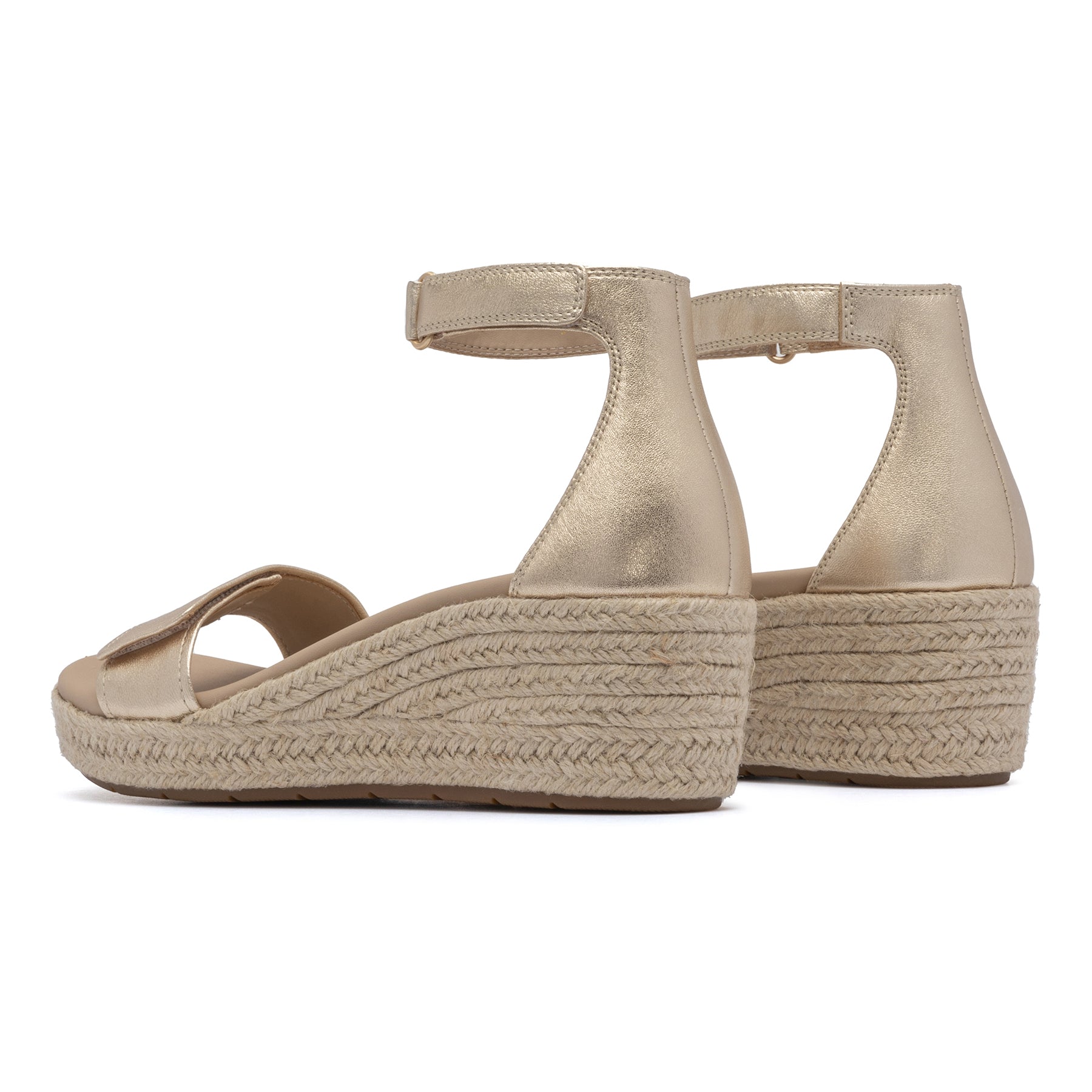 ABEO Footwear Riviera Ankle Sandal Light Gold Leather