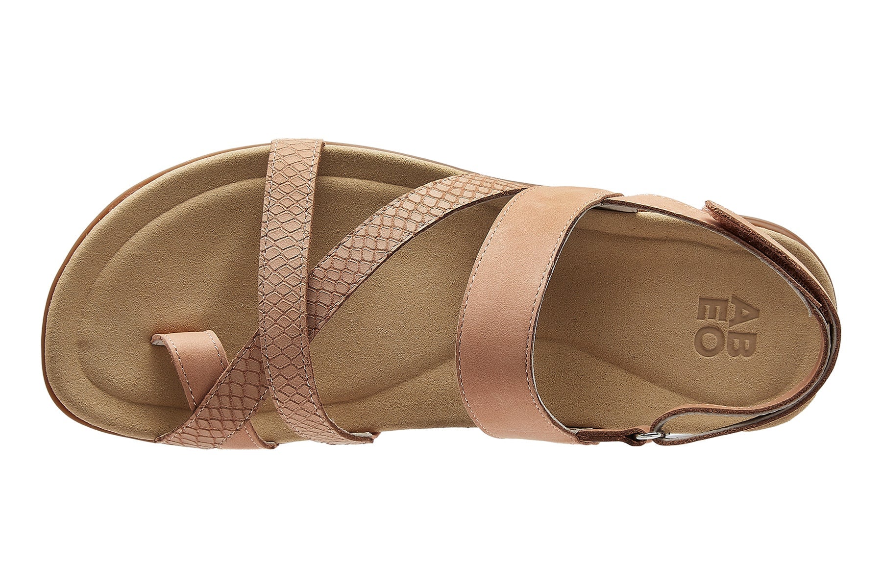 ABEO Footwear Barnett Blush Nubuck Embossed Reptile