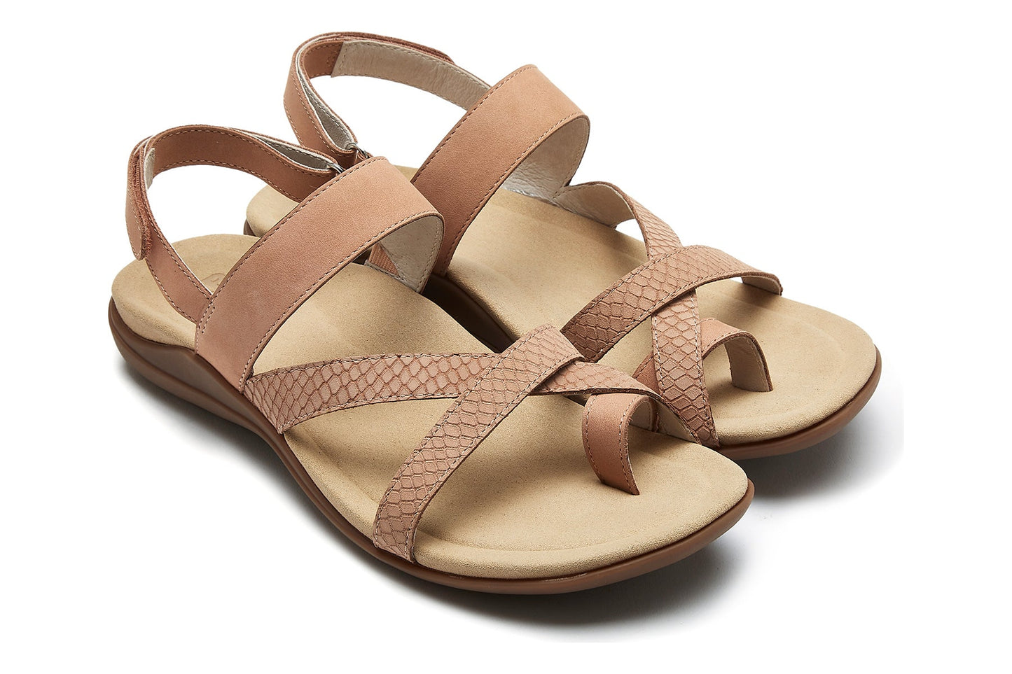 ABEO Footwear Barnett Blush Nubuck Embossed Reptile